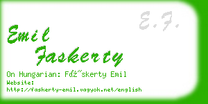 emil faskerty business card